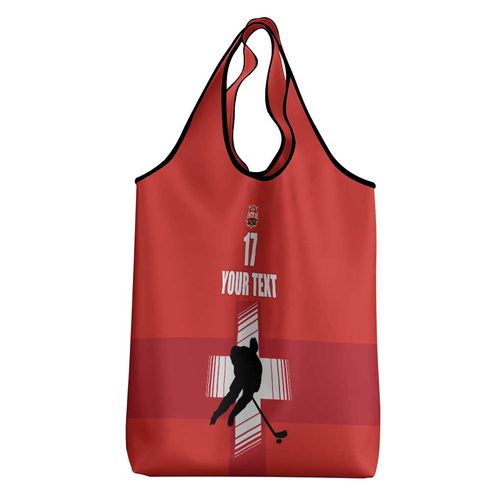 Custom Switzerland Ice Hockey Grocery Bag La Nati Go Champions