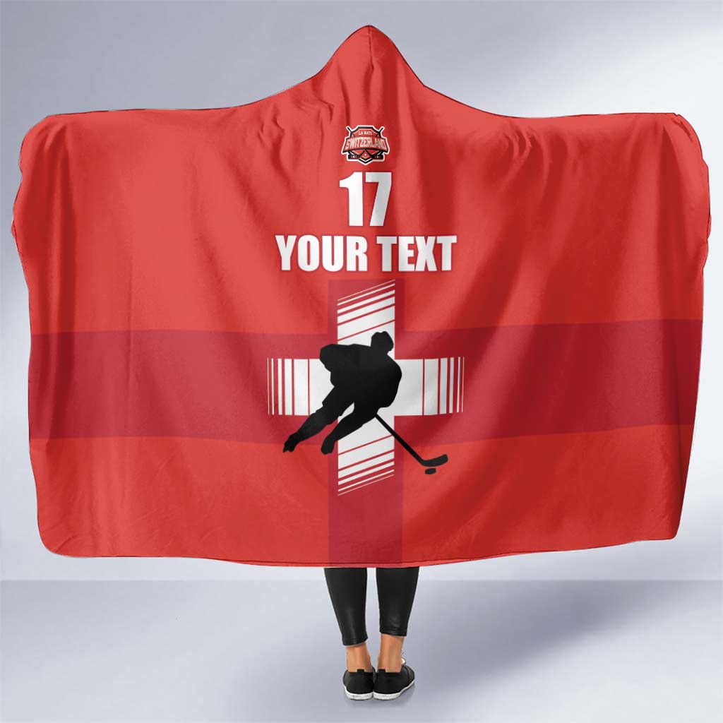 Custom Switzerland Ice Hockey Hooded Blanket La Nati Go Champions