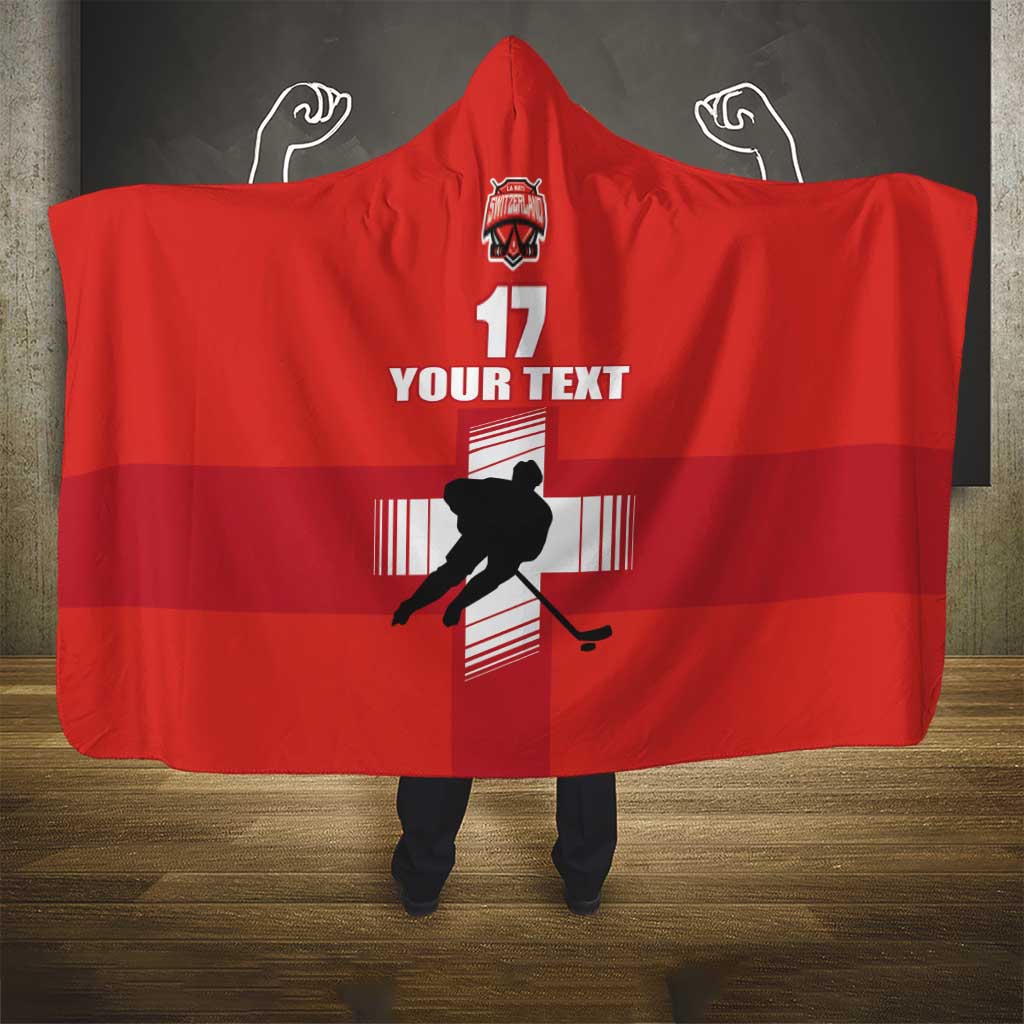 Custom Switzerland Ice Hockey Hooded Blanket La Nati Go Champions