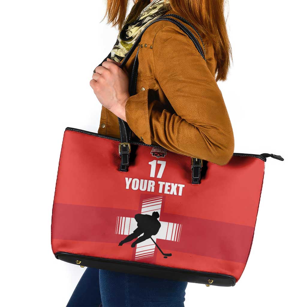 Custom Switzerland Ice Hockey Leather Tote Bag La Nati Go Champions