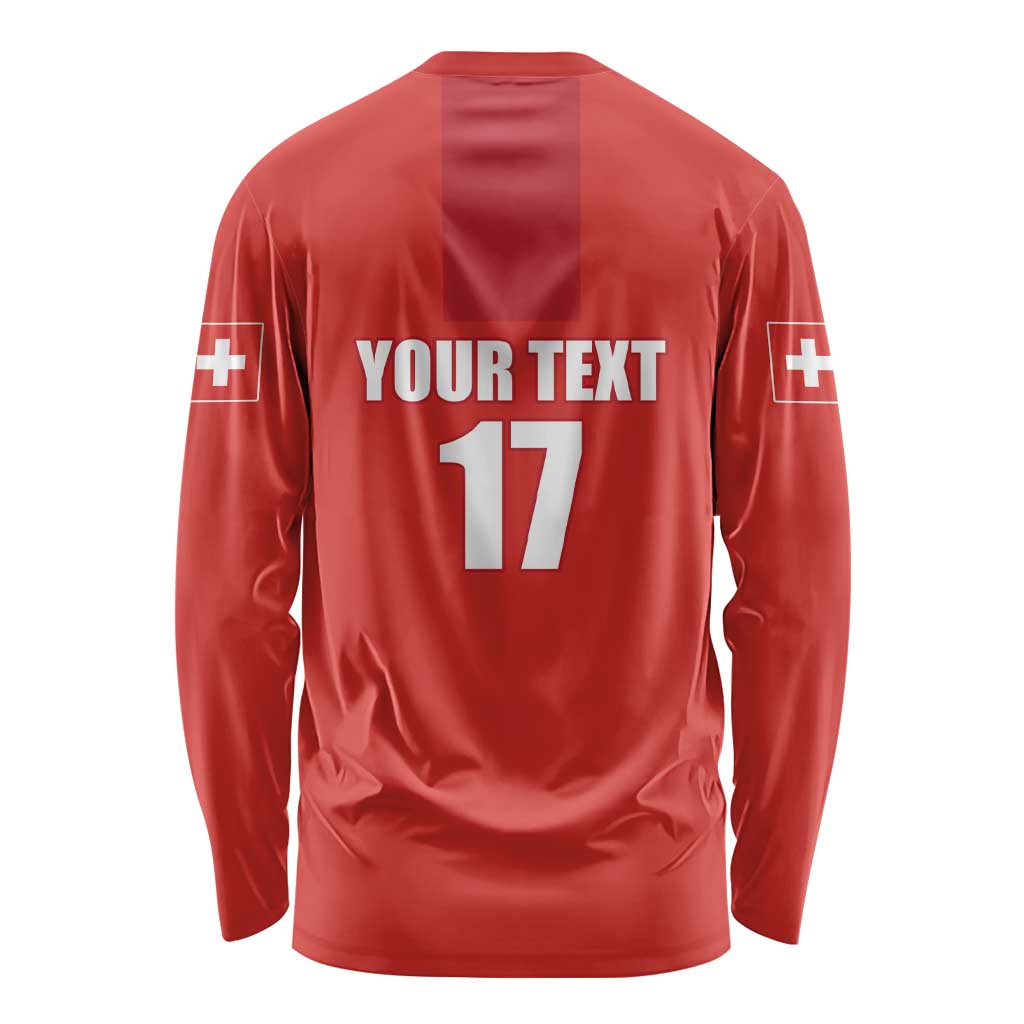 Custom Switzerland Ice Hockey Long Sleeve Shirt La Nati Go Champions