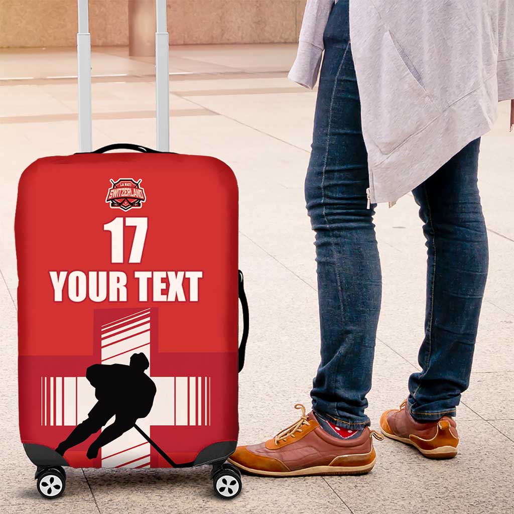 Custom Switzerland Ice Hockey Luggage Cover La Nati Go Champions