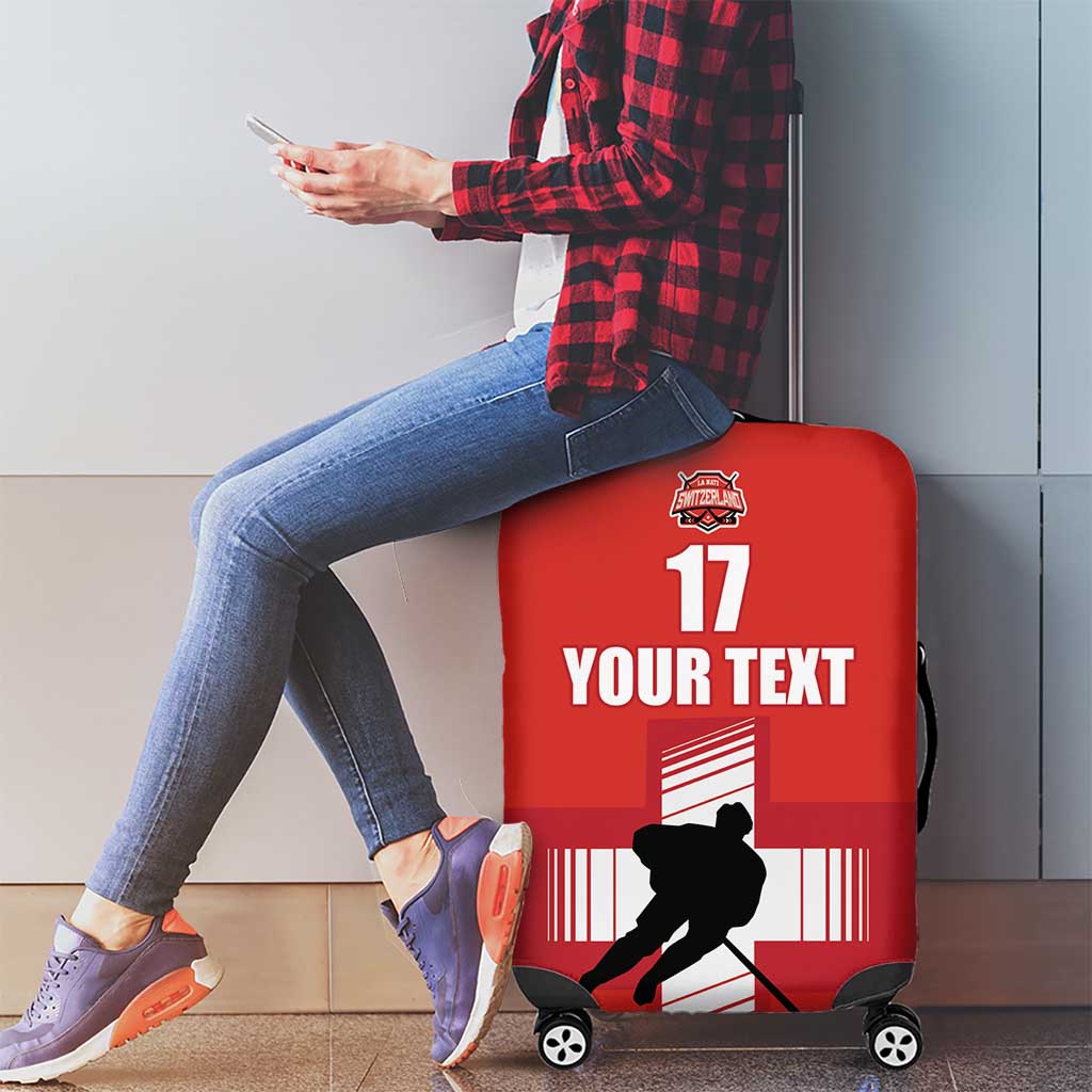 Custom Switzerland Ice Hockey Luggage Cover La Nati Go Champions