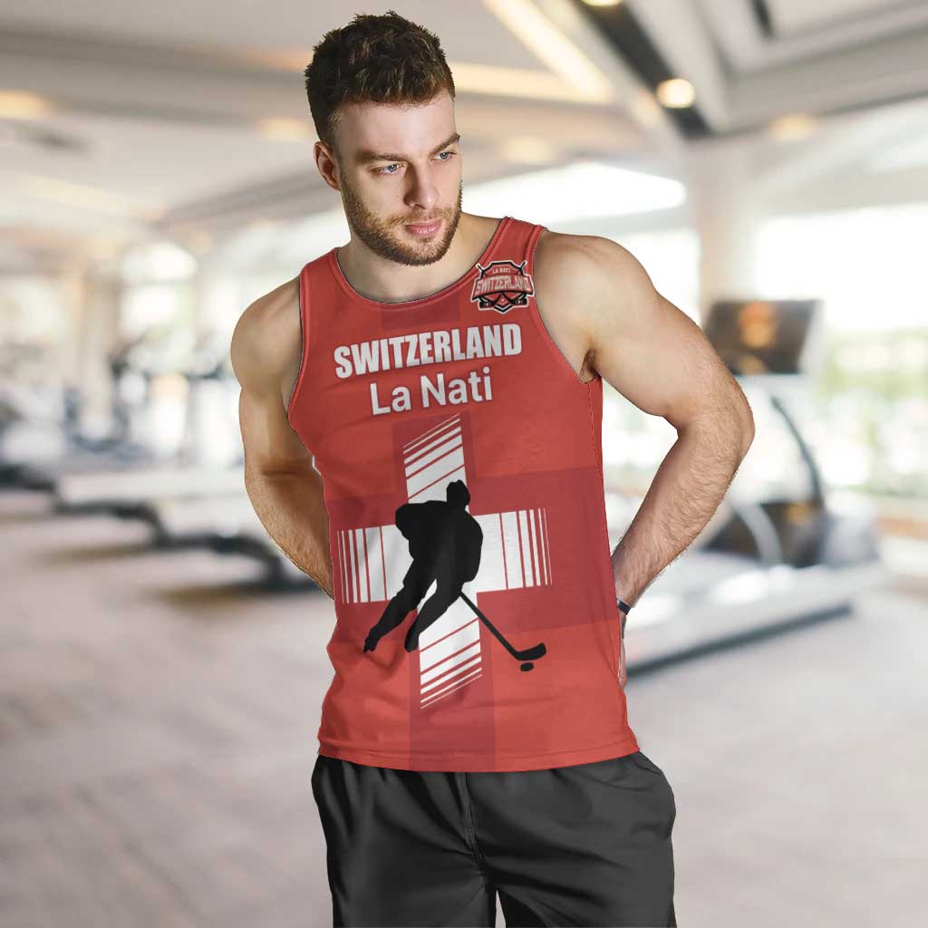 Custom Switzerland Ice Hockey Men Tank Top La Nati Go Champions
