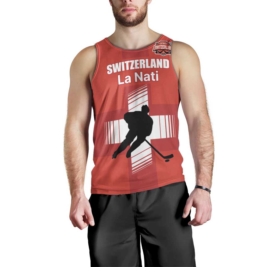 Custom Switzerland Ice Hockey Men Tank Top La Nati Go Champions