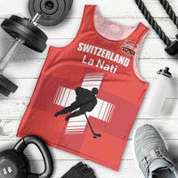 Custom Switzerland Ice Hockey Men Tank Top La Nati Go Champions