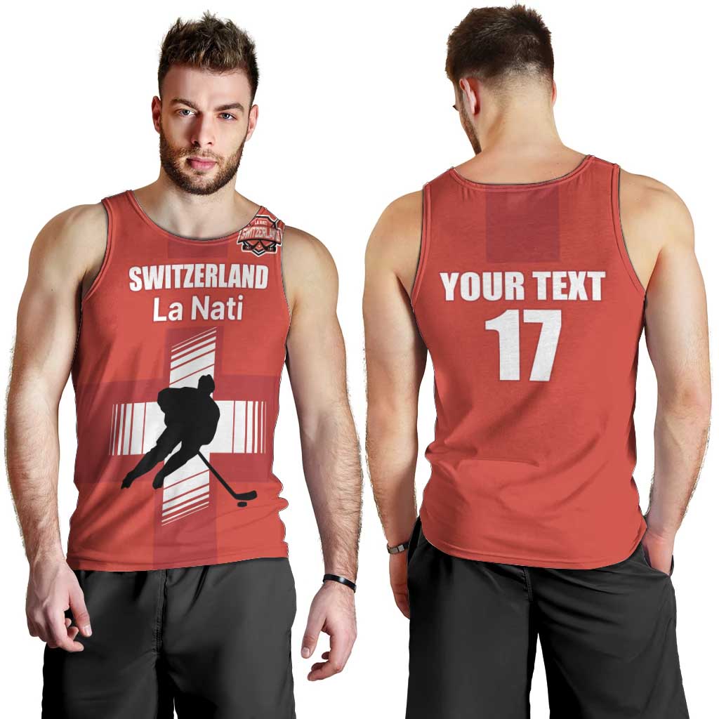 Custom Switzerland Ice Hockey Men Tank Top La Nati Go Champions
