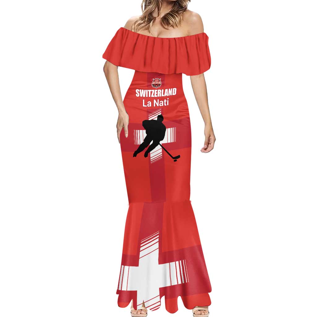 Custom Switzerland Ice Hockey Mermaid Dress La Nati Go Champions