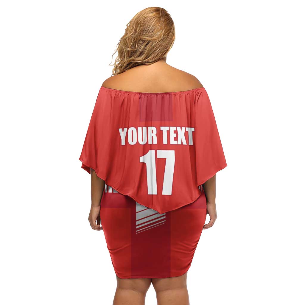 Custom Switzerland Ice Hockey Off Shoulder Short Dress La Nati Go Champions