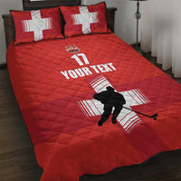 Custom Switzerland Ice Hockey Quilt Bed Set La Nati Go Champions