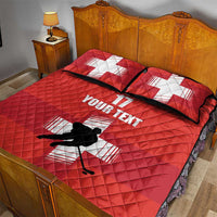 Custom Switzerland Ice Hockey Quilt Bed Set La Nati Go Champions