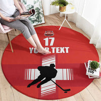 Custom Switzerland Ice Hockey Round Carpet La Nati Go Champions