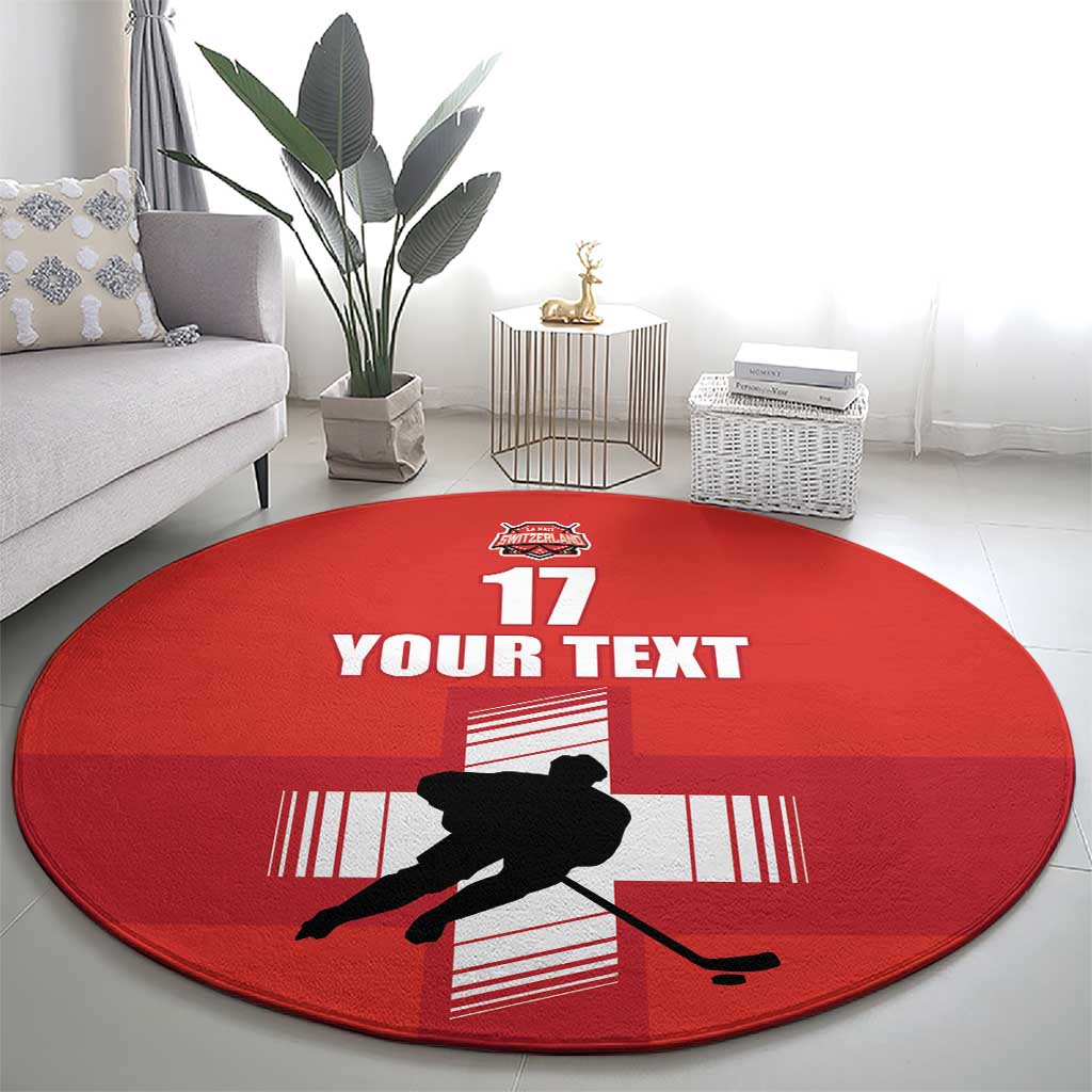 Custom Switzerland Ice Hockey Round Carpet La Nati Go Champions
