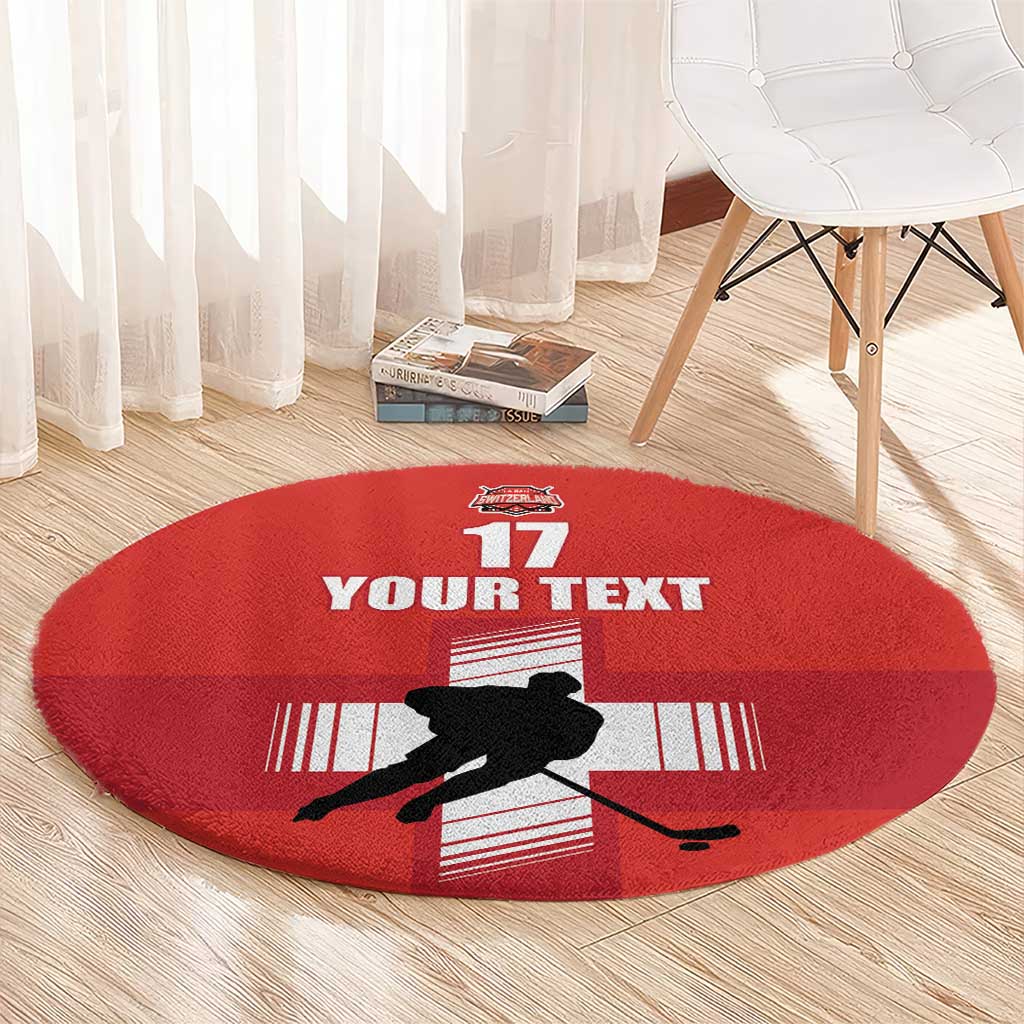 Custom Switzerland Ice Hockey Round Carpet La Nati Go Champions