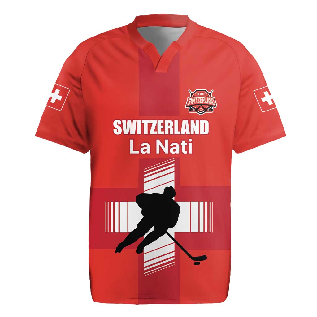 Custom Switzerland Ice Hockey Rugby Jersey La Nati Go Champions