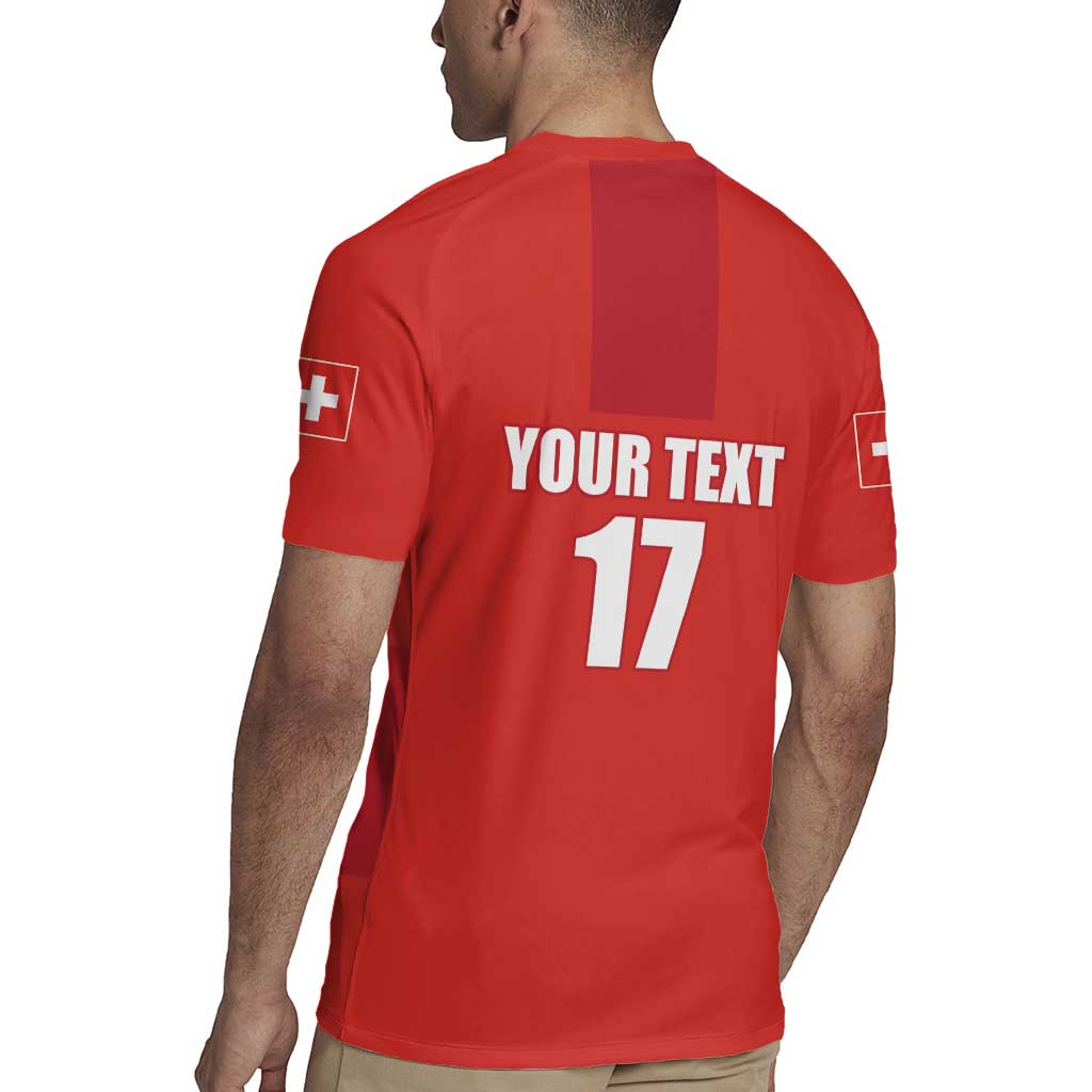 Custom Switzerland Ice Hockey Rugby Jersey La Nati Go Champions