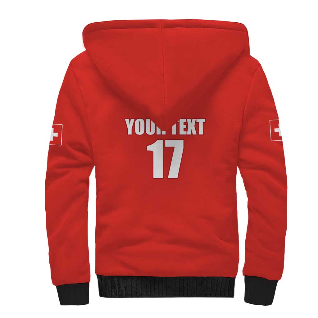 Custom Switzerland Ice Hockey Sherpa Hoodie La Nati Go Champions