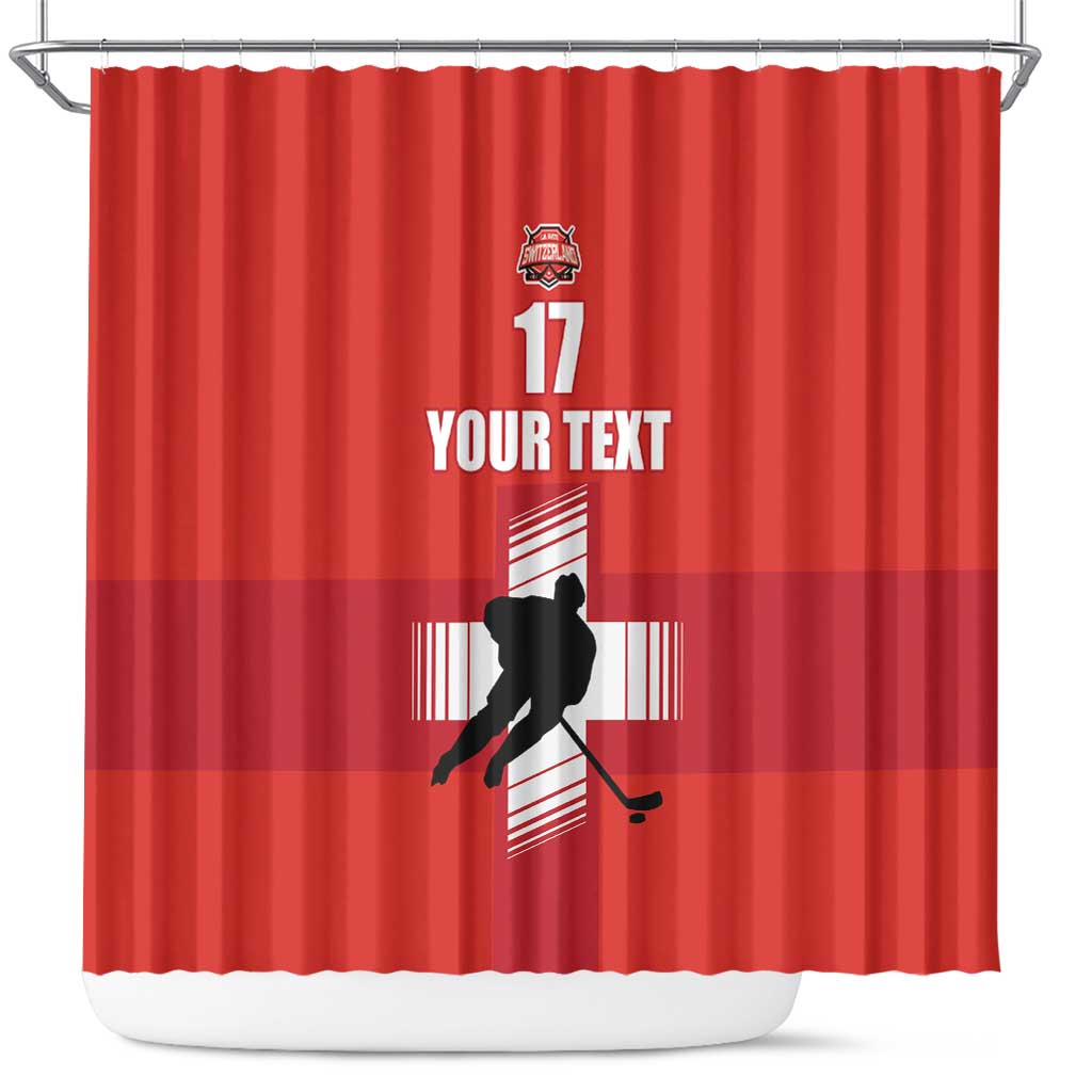 Custom Switzerland Ice Hockey Shower Curtain La Nati Go Champions