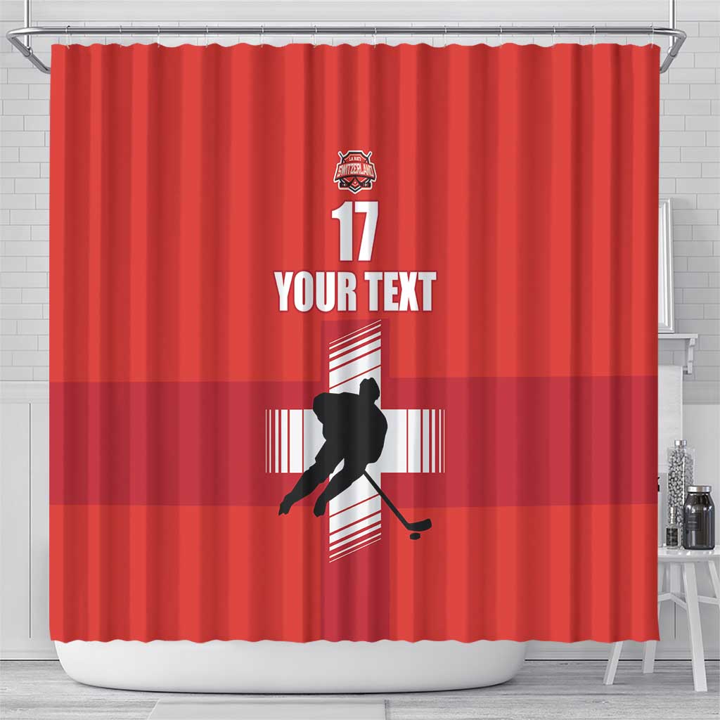 Custom Switzerland Ice Hockey Shower Curtain La Nati Go Champions