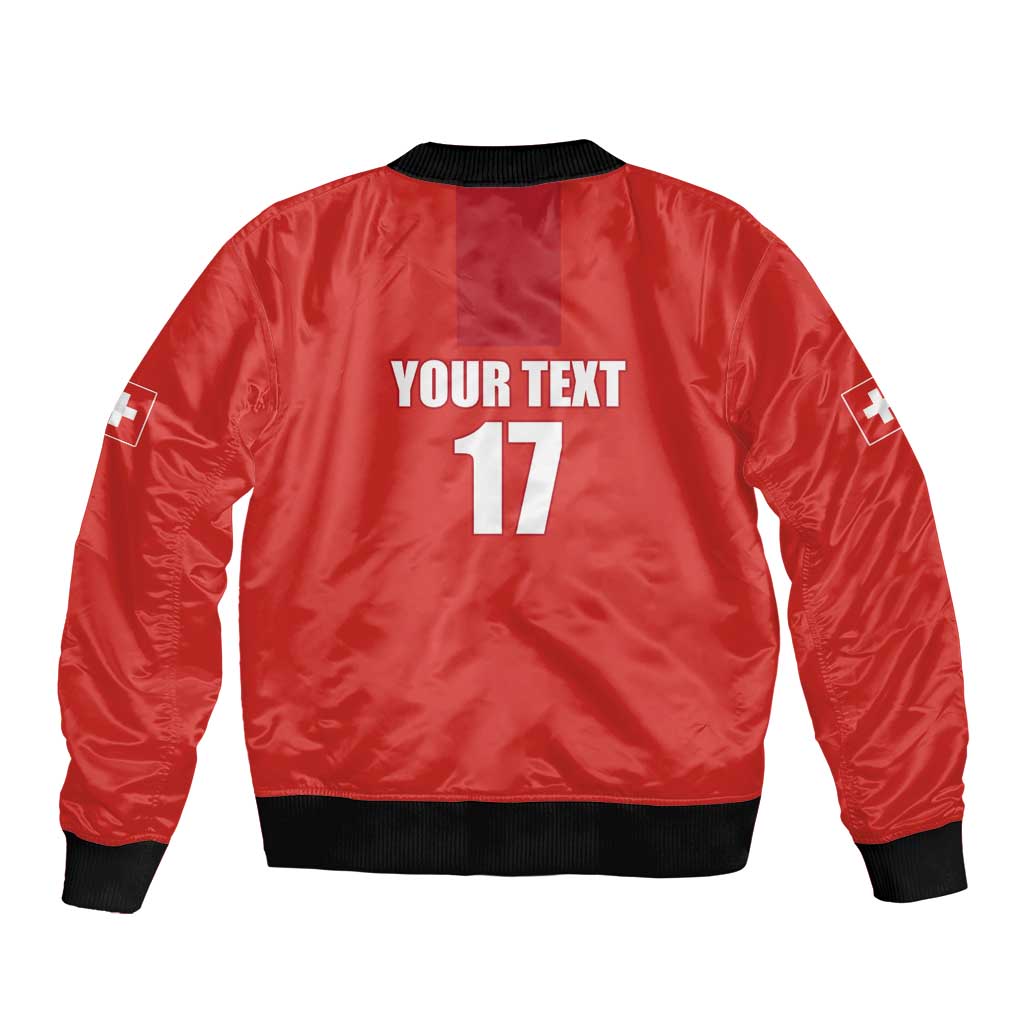 Custom Switzerland Ice Hockey Sleeve Zip Bomber Jacket La Nati Go Champions