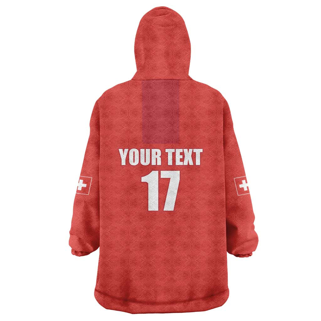 Custom Switzerland Ice Hockey Wearable Blanket Hoodie La Nati Go Champions
