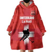 Custom Switzerland Ice Hockey Wearable Blanket Hoodie La Nati Go Champions