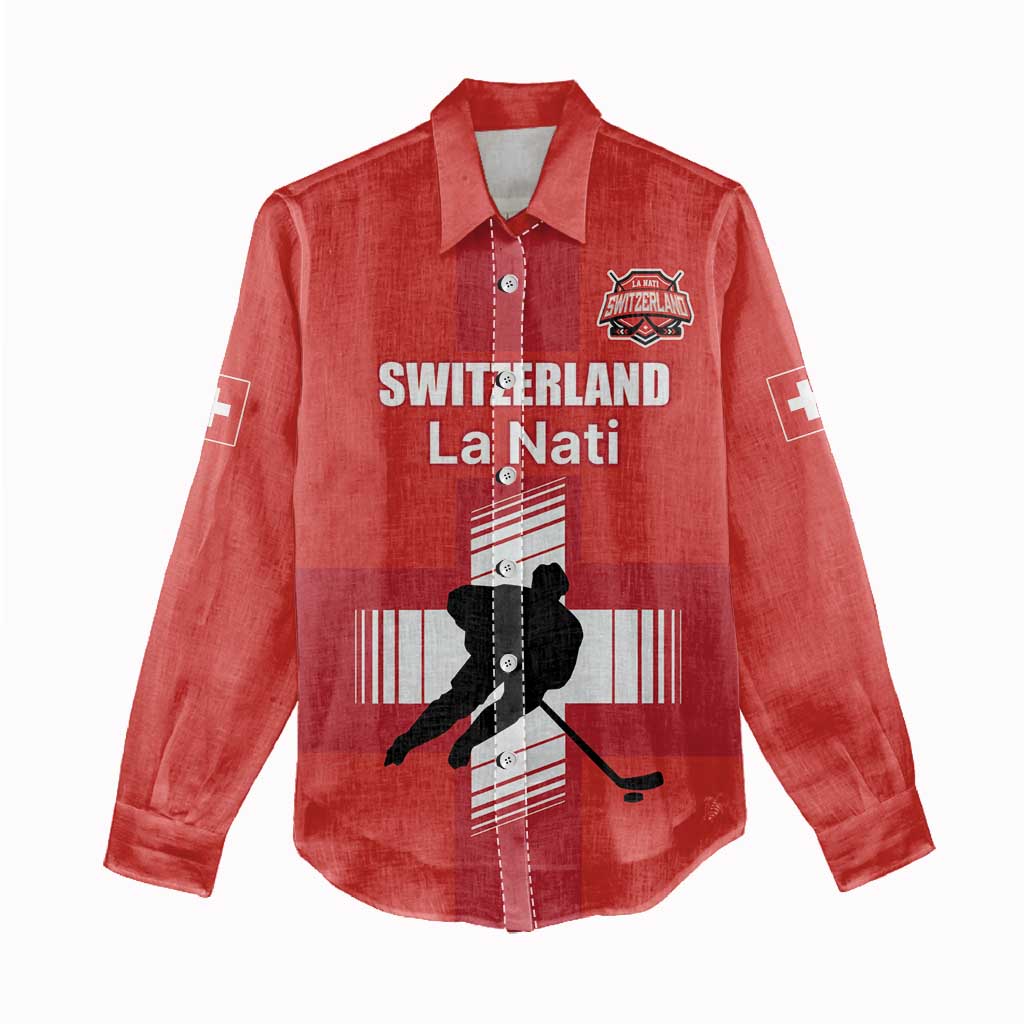 Custom Switzerland Ice Hockey Women Casual Shirt La Nati Go Champions