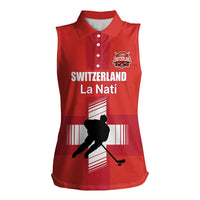 Custom Switzerland Ice Hockey Women Sleeveless Polo Shirt La Nati Go Champions