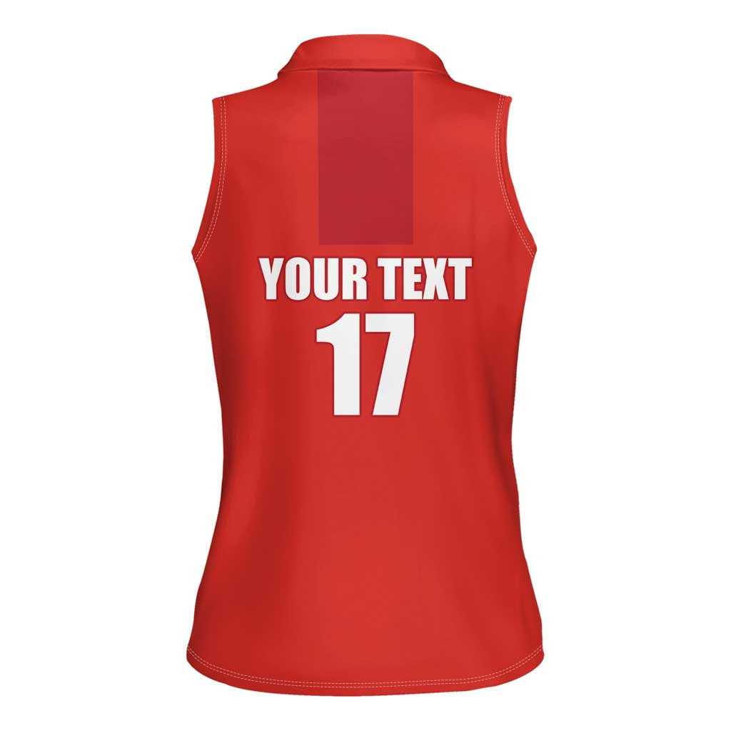 Custom Switzerland Ice Hockey Women Sleeveless Polo Shirt La Nati Go Champions