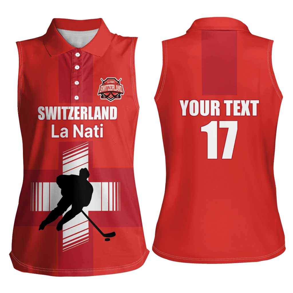 Custom Switzerland Ice Hockey Women Sleeveless Polo Shirt La Nati Go Champions