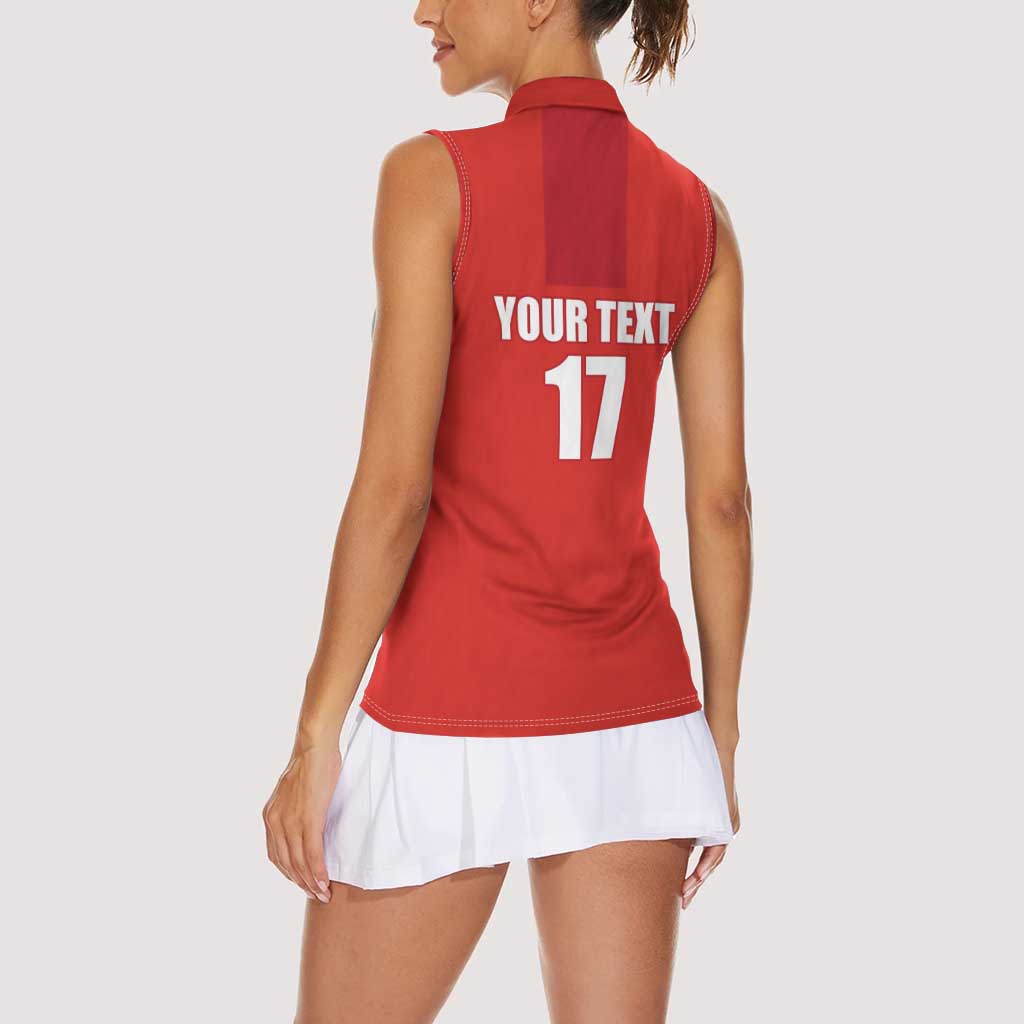 Custom Switzerland Ice Hockey Women Sleeveless Polo Shirt La Nati Go Champions