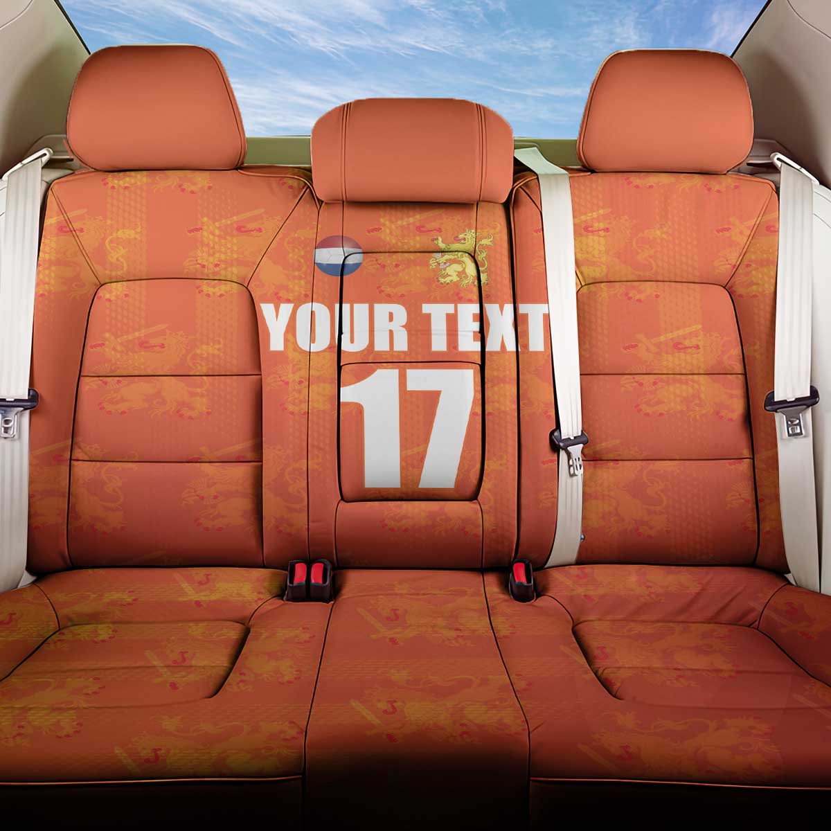 Custom Netherlands Football Back Car Seat Cover Oranje Go Champions