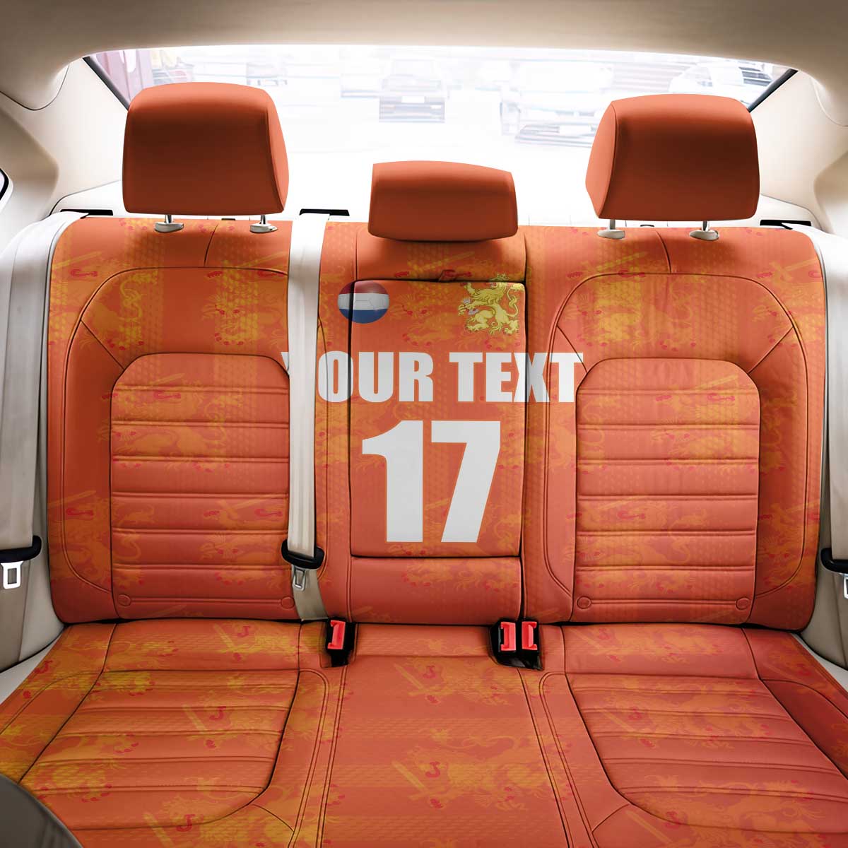 Custom Netherlands Football Back Car Seat Cover Oranje Go Champions