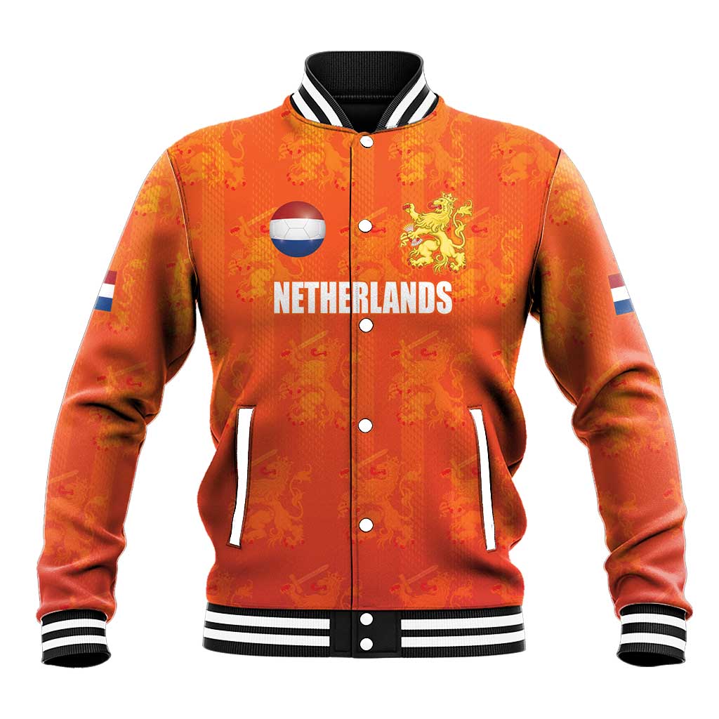 Custom Netherlands Football Baseball Jacket Oranje Go Champions