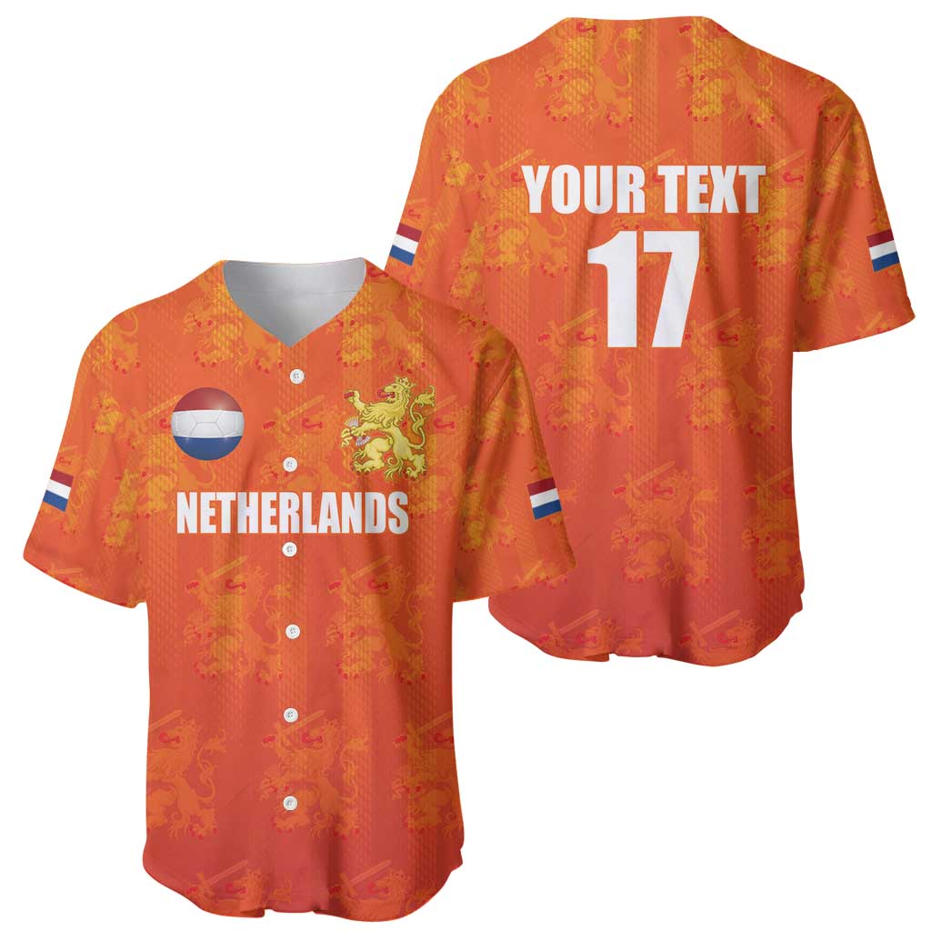 Custom Netherlands Football Baseball Jersey Oranje Go Champions