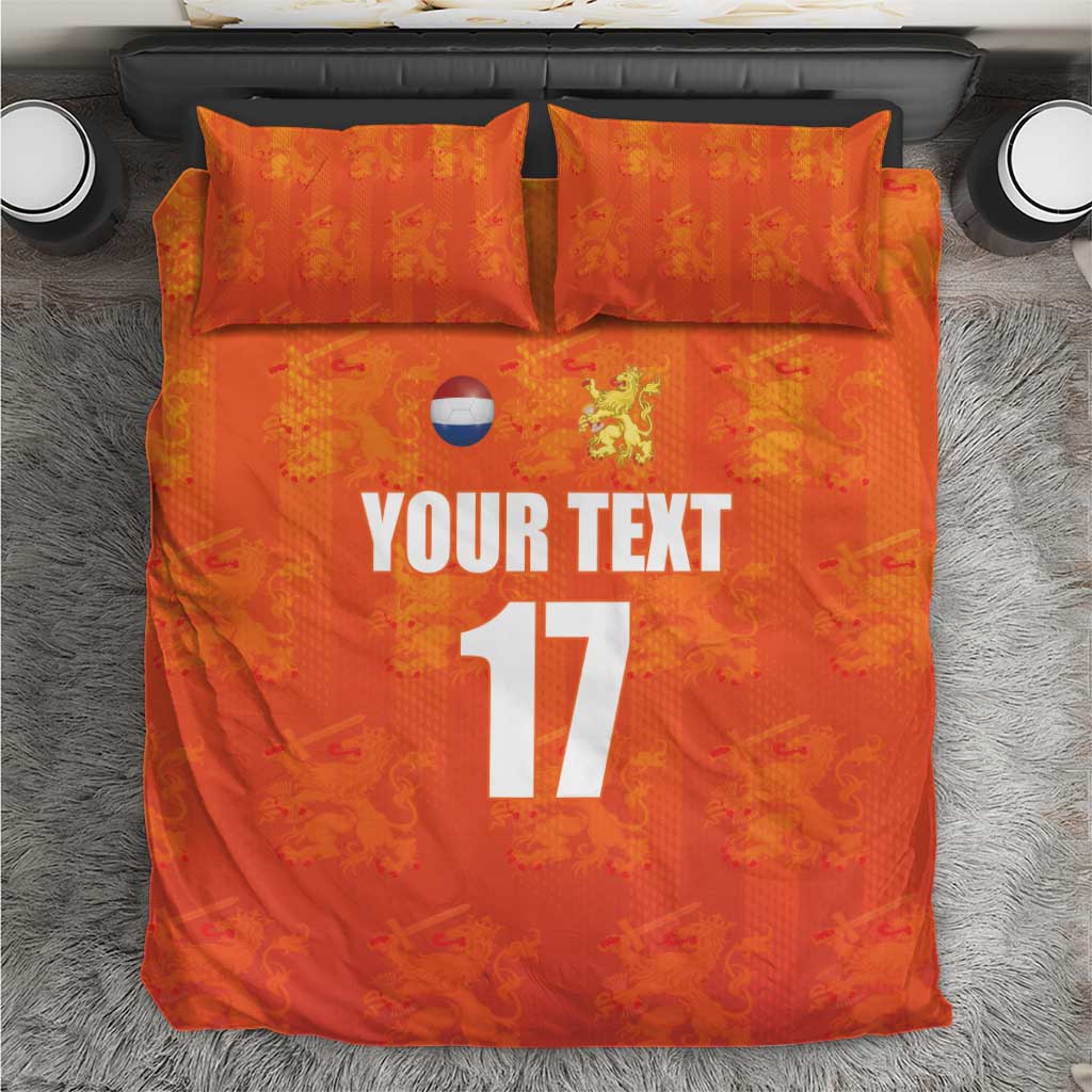 Custom Netherlands Football Bedding Set Oranje Go Champions