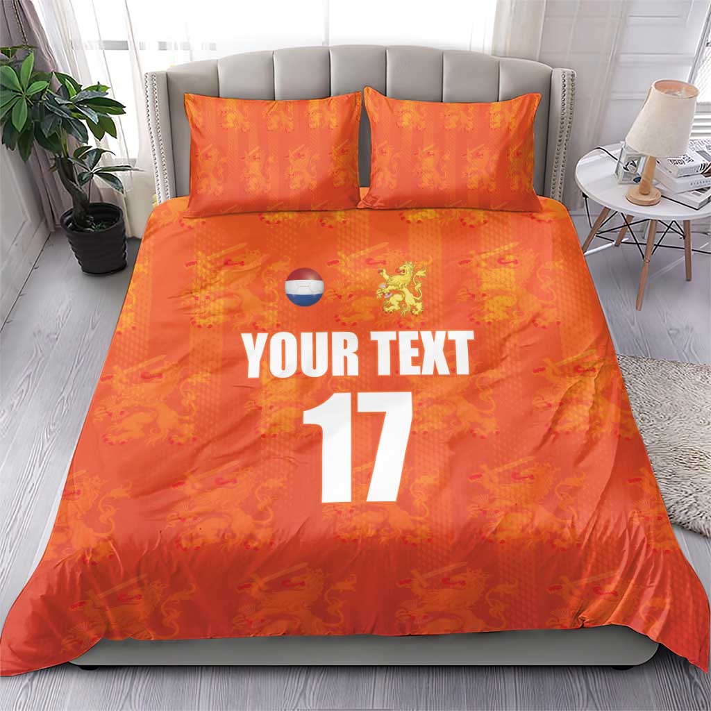 Custom Netherlands Football Bedding Set Oranje Go Champions