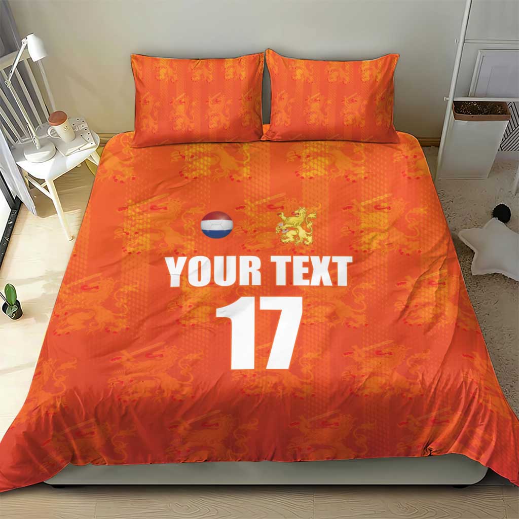 Custom Netherlands Football Bedding Set Oranje Go Champions