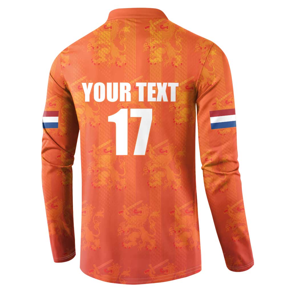 Custom Netherlands Football Button Sweatshirt Oranje Go Champions