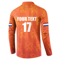 Custom Netherlands Football Button Sweatshirt Oranje Go Champions