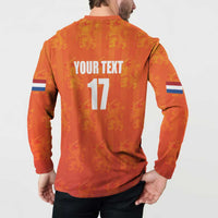 Custom Netherlands Football Button Sweatshirt Oranje Go Champions