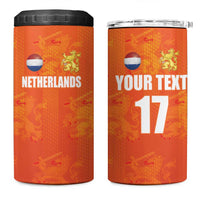 Custom Netherlands Football 4 in 1 Can Cooler Tumbler Oranje Go Champions