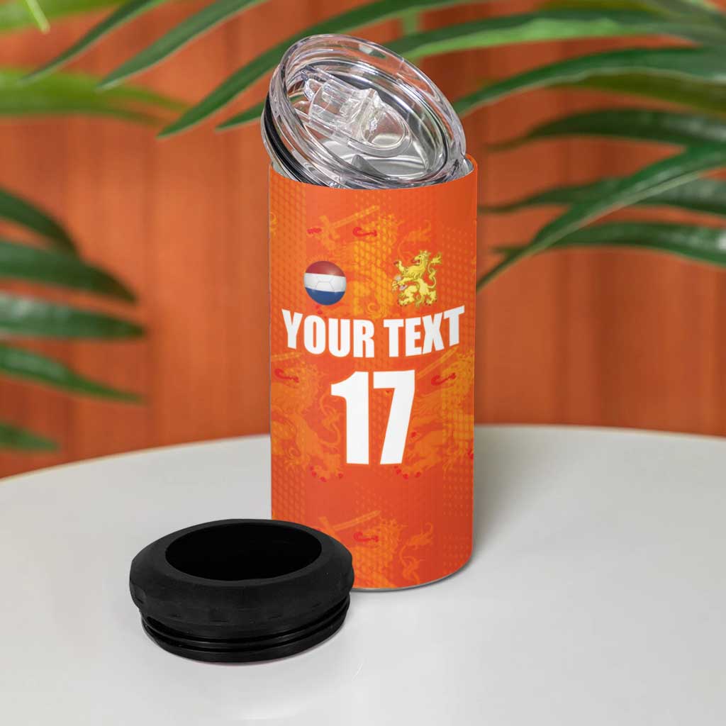 Custom Netherlands Football 4 in 1 Can Cooler Tumbler Oranje Go Champions