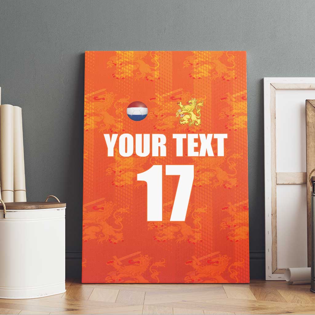 Custom Netherlands Football Canvas Wall Art Oranje Go Champions