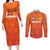 Custom Netherlands Football Couples Matching Long Sleeve Bodycon Dress and Long Sleeve Button Shirt Oranje Go Champions