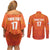 Custom Netherlands Football Couples Matching Off Shoulder Short Dress and Long Sleeve Button Shirt Oranje Go Champions