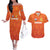 Custom Netherlands Football Couples Matching Off The Shoulder Long Sleeve Dress and Hawaiian Shirt Oranje Go Champions