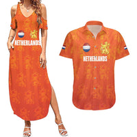 Custom Netherlands Football Couples Matching Summer Maxi Dress and Hawaiian Shirt Oranje Go Champions