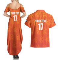 Custom Netherlands Football Couples Matching Summer Maxi Dress and Hawaiian Shirt Oranje Go Champions