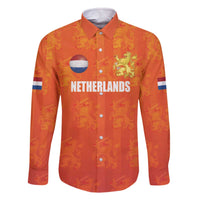 Custom Netherlands Football Family Matching Off The Shoulder Long Sleeve Dress and Hawaiian Shirt Oranje Go Champions